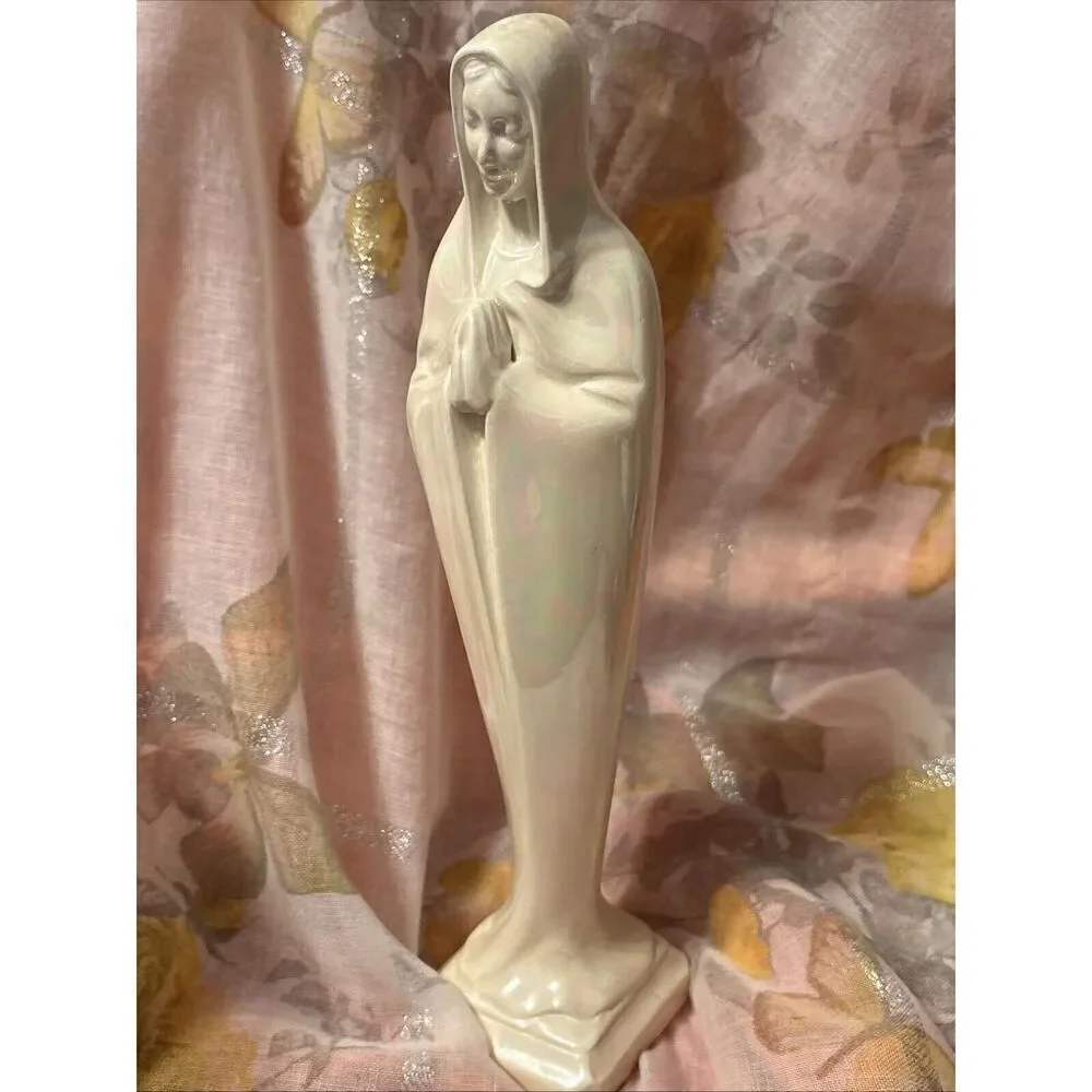 Madonna Mary Bisque Ceramic 11” Figurine Atlantic‎ Mold